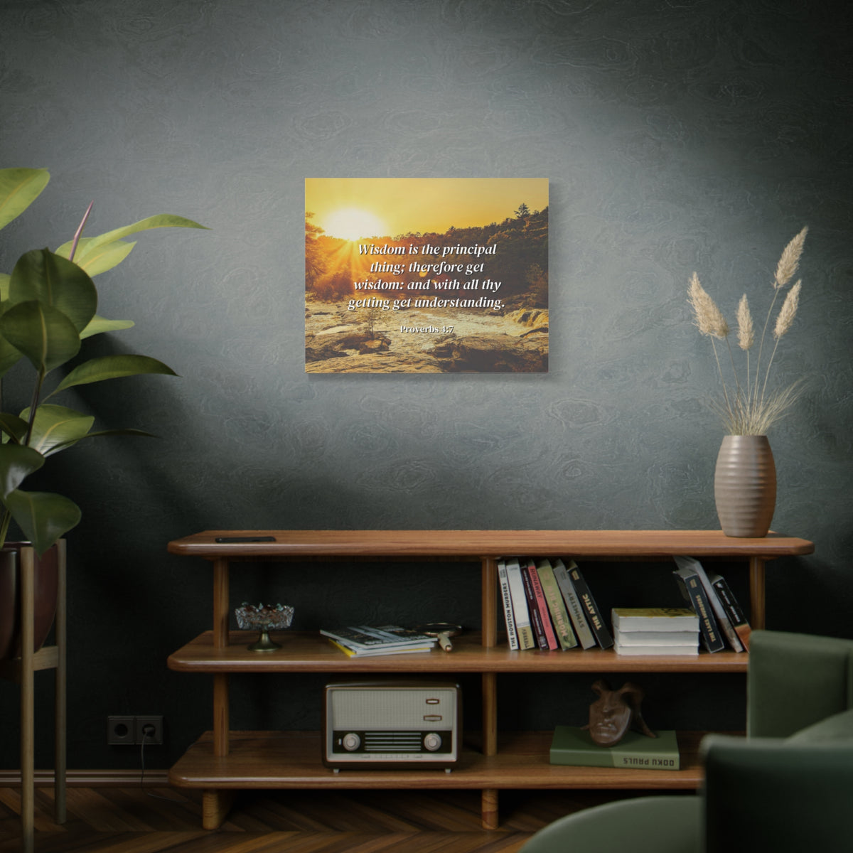 Scripture Canvas Understanding Proverbs 4:7 Christian Wall Art Bible Verse Print Ready to Hang