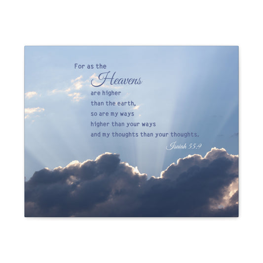 Scripture Canvas My Ways Isaiah 55:9 Christian Wall Art Bible Verse Print Ready to Hang