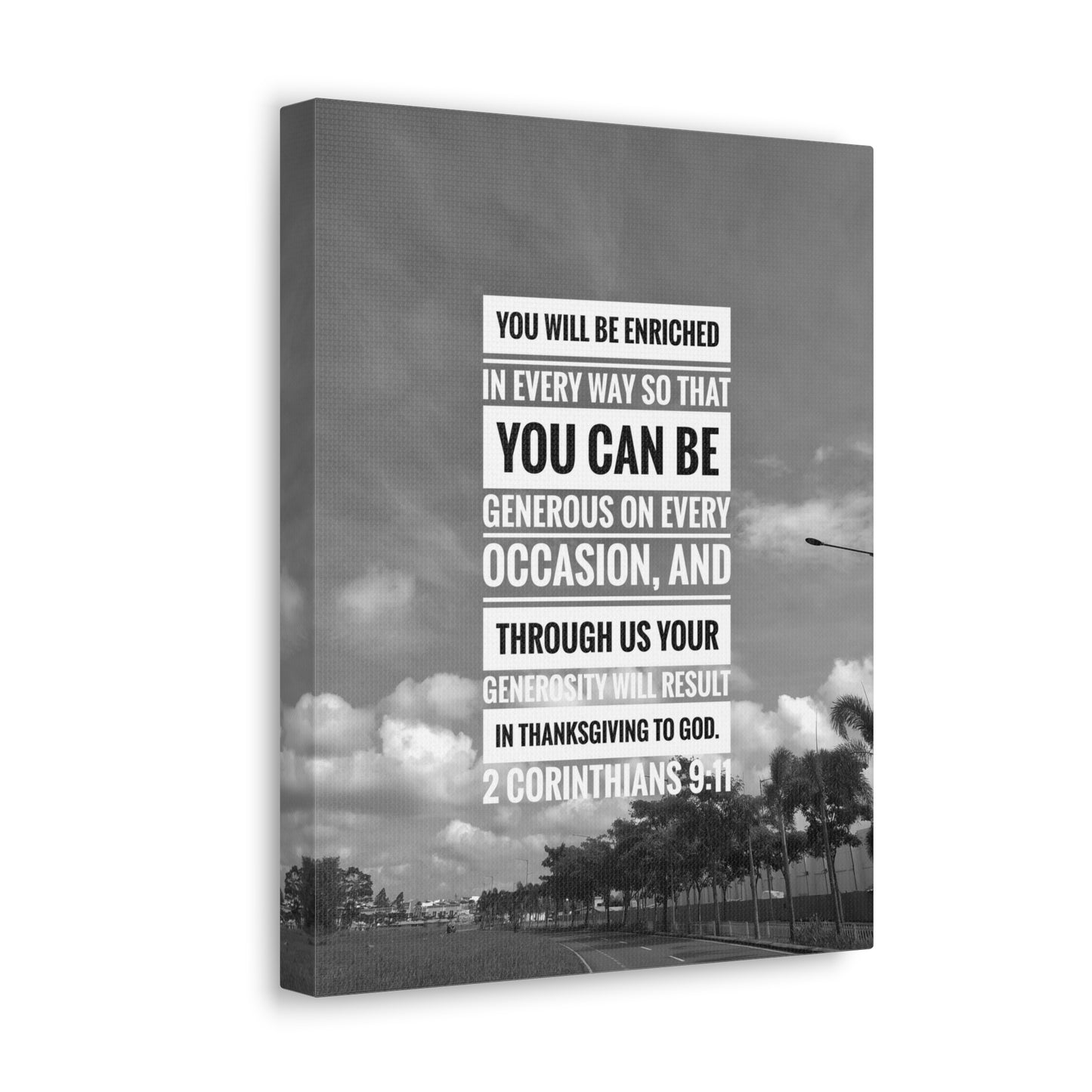 You Will Be Enriched 2 Corinthians 9:11 Christian Wall Art Bible Verse Print Ready to Hang