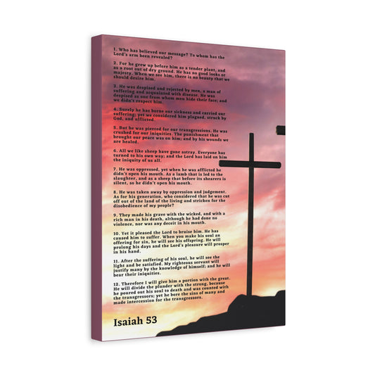 Scripture Canvas Prophecy Of Jesus Colored Isaiah 53 Christian Wall Art Bible Verse Print Ready to Hang