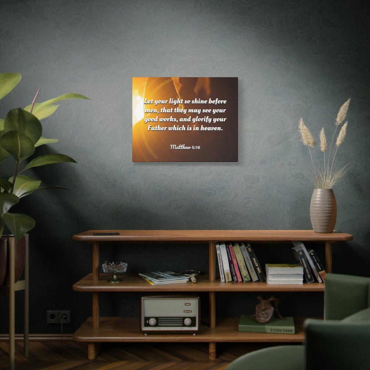 Scripture Canvas Glorify Your Father Matthew 5:16 Christian Wall Art Bible Verse Print Ready to Hang