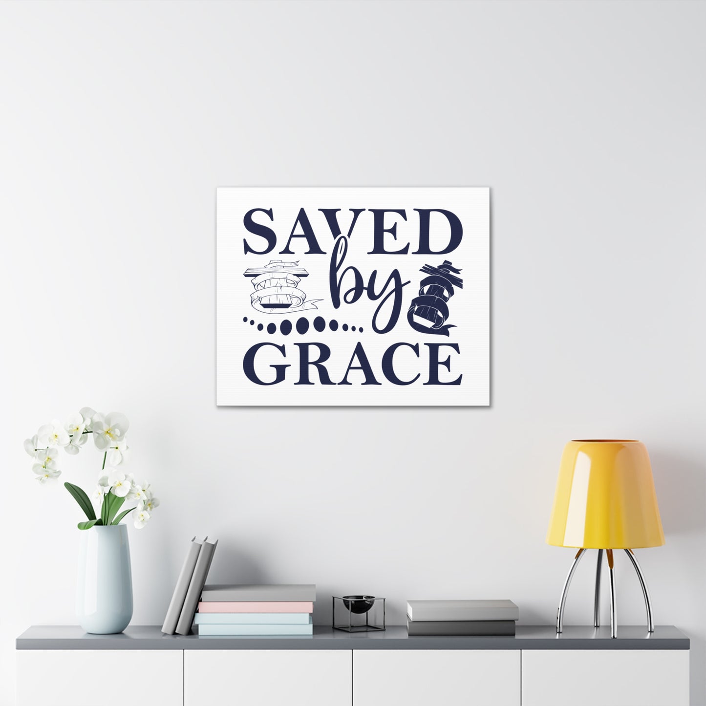 Saved By Grace Ephesians 2:8-9 Christian Wall Art Print Ready to Hang