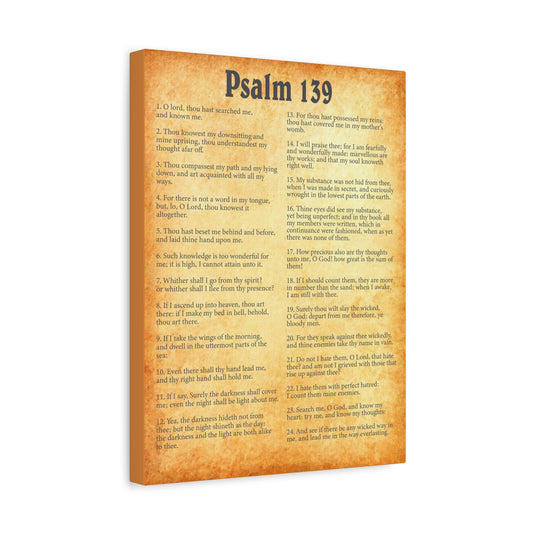 Scripture Walls Psalm 139 Gold Bible Chapter Canvas Christian Wall Art Ready to Hang Unframed