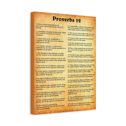 Scripture Walls Proverbs Chapter 12 Gold Bible Canvas Christian Wall Art Ready to Hang Unframed