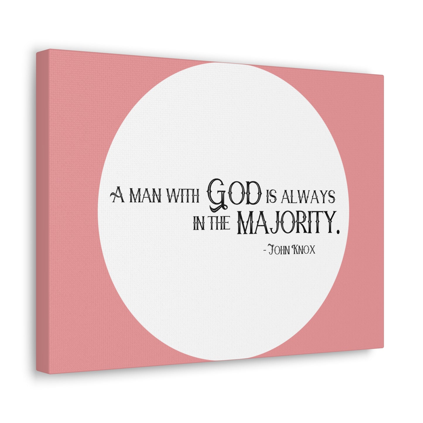 A Man With God Pink 1 Timothy 6:11 Bible Canvas Christian Wall Art Ready to Hang