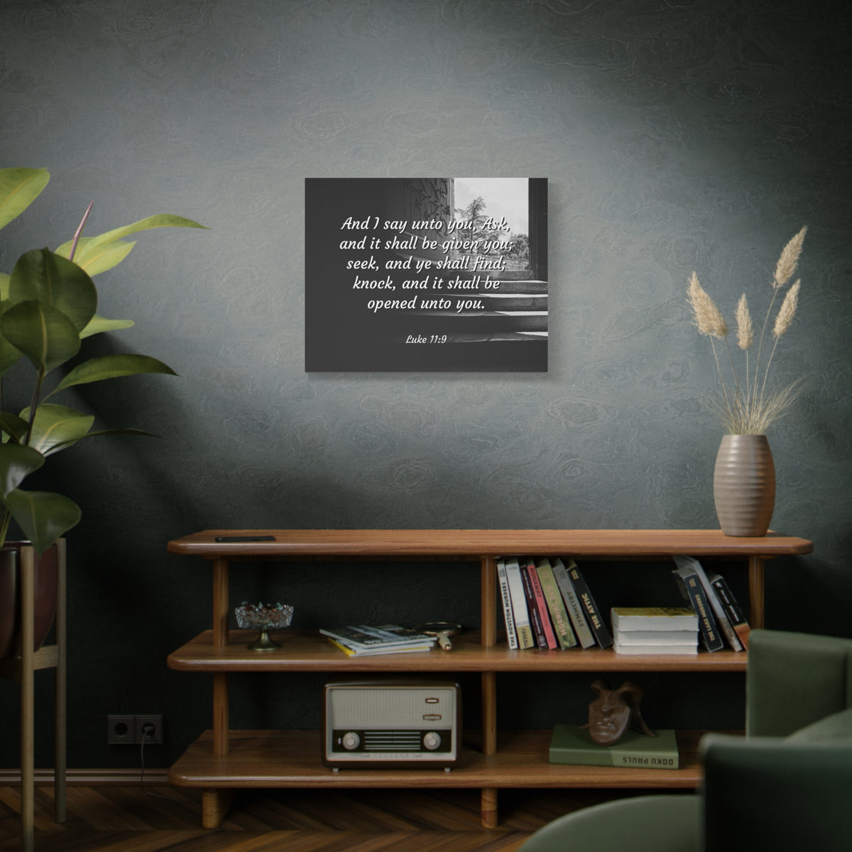 Scripture Canvas Opened Luke 1:9 Christian Wall Art Bible Verse Print Ready to Hang