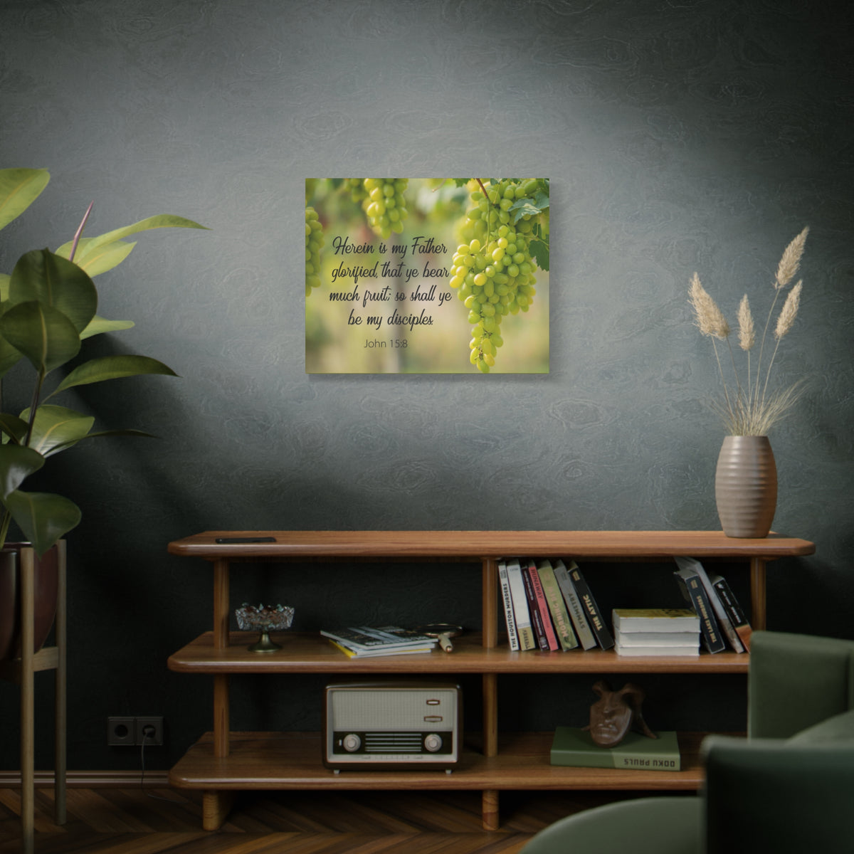 Scripture Canvas Herein is My Father 15:8 Christian Wall Art Bible Verse Print Ready to Hang