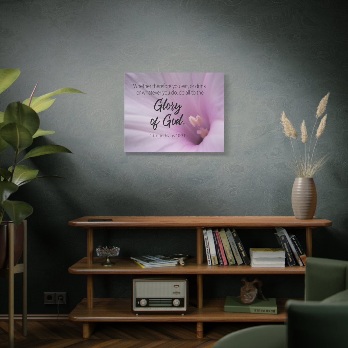 Scripture Canvas Glory of Gods 1 Corinthians 10:31 Christian Wall Art Bible Verse Print Ready to Hang