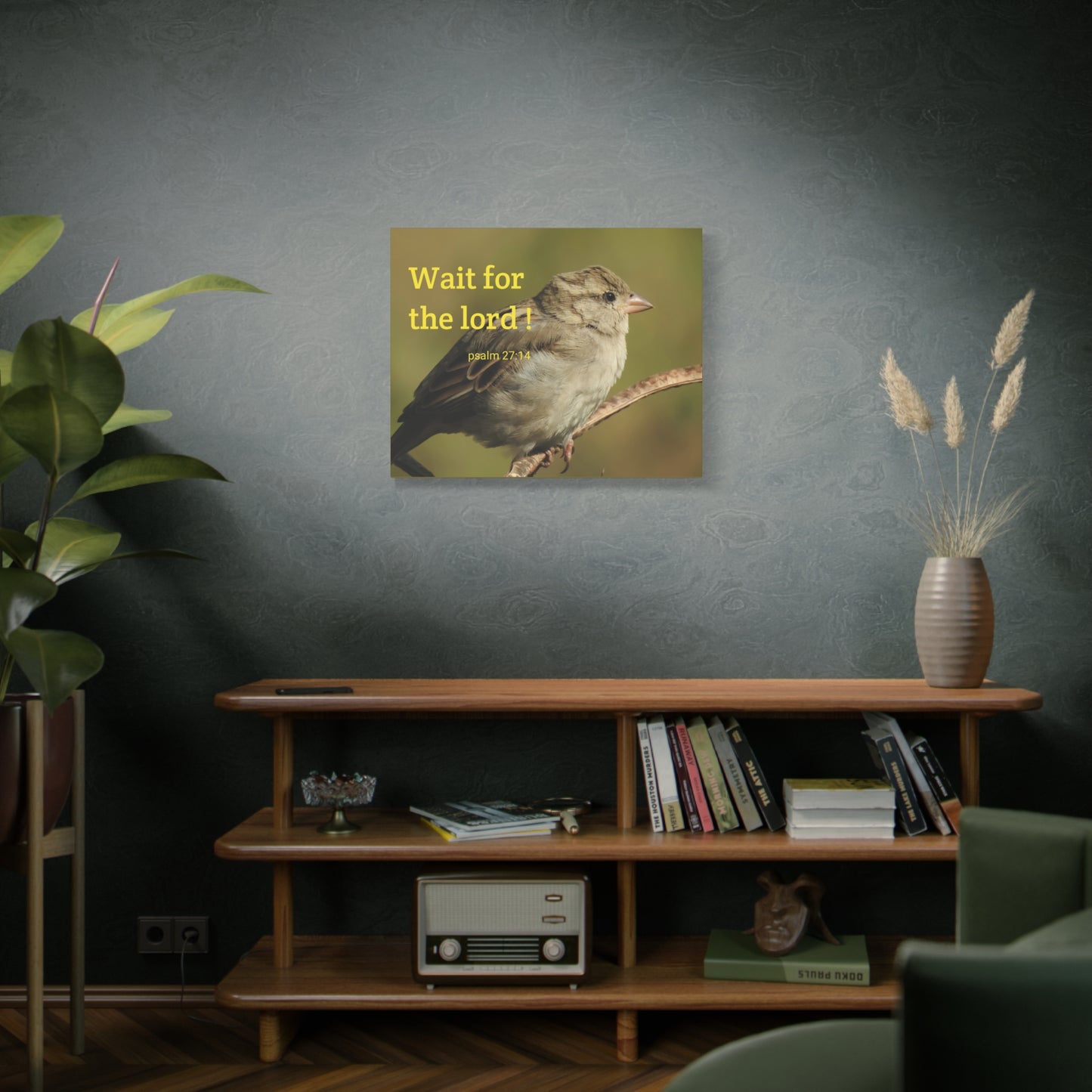 Scripture Walls Wait For The Lord Psalm 27:14 Bible Verse Canvas Christian Wall Art Ready to Hang