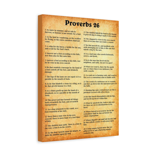 Scripture Walls Proverbs Chapter 26 Gold Bible Canvas Christian Wall Art Ready to Hang Unframed