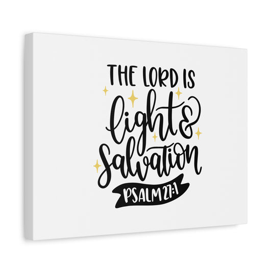 Scripture Canvas Light & Salvation Psalm 27:1 Christian Wall Art Bible Verse Print Ready to Hang