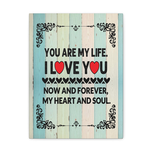 To My Wife You Are My Life Canvas Wall Art – Heartfelt Romantic Gift for Home Decor