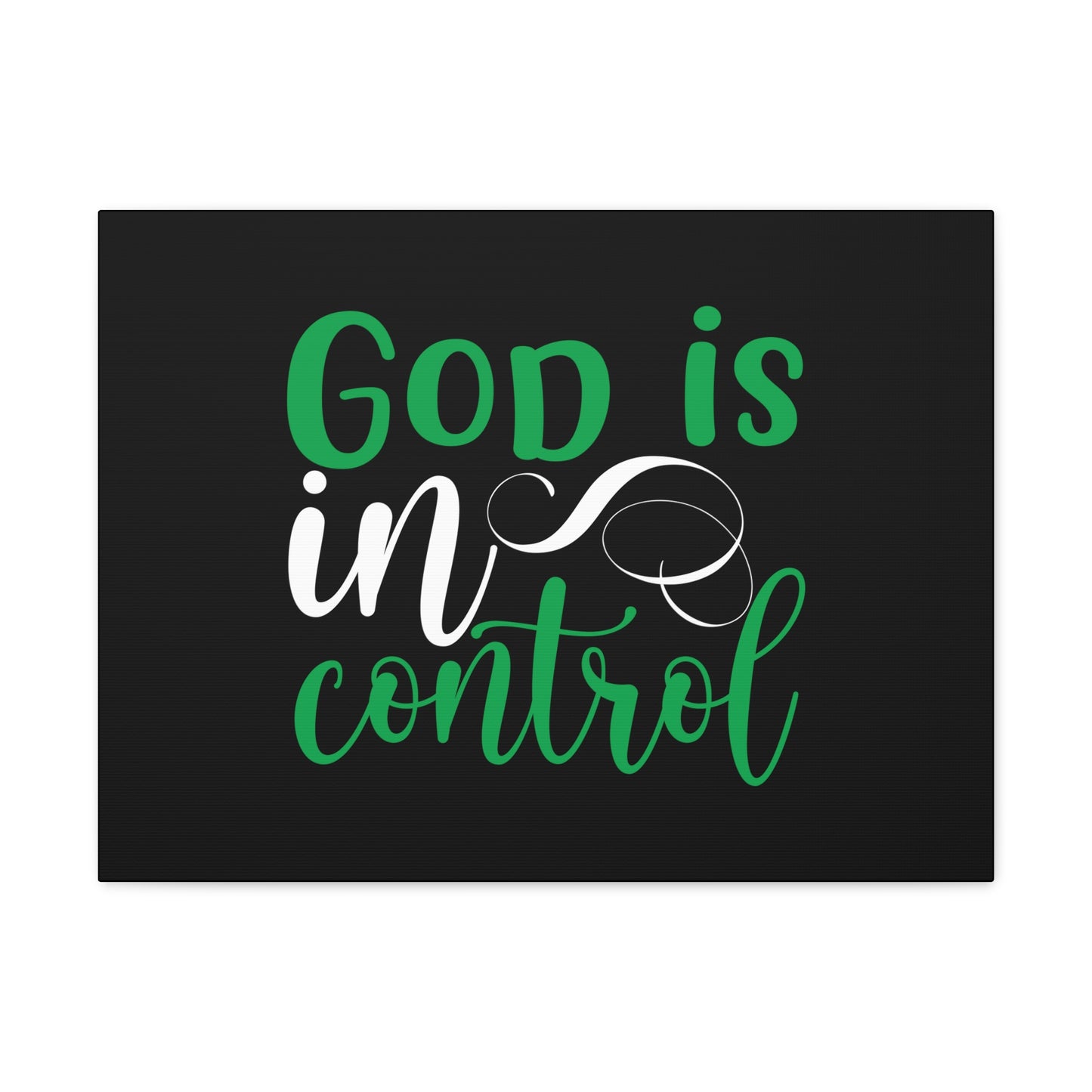 God Is In Control Psalm 27:1 Green Christian Wall Art Bible Verse Print Ready to Hang
