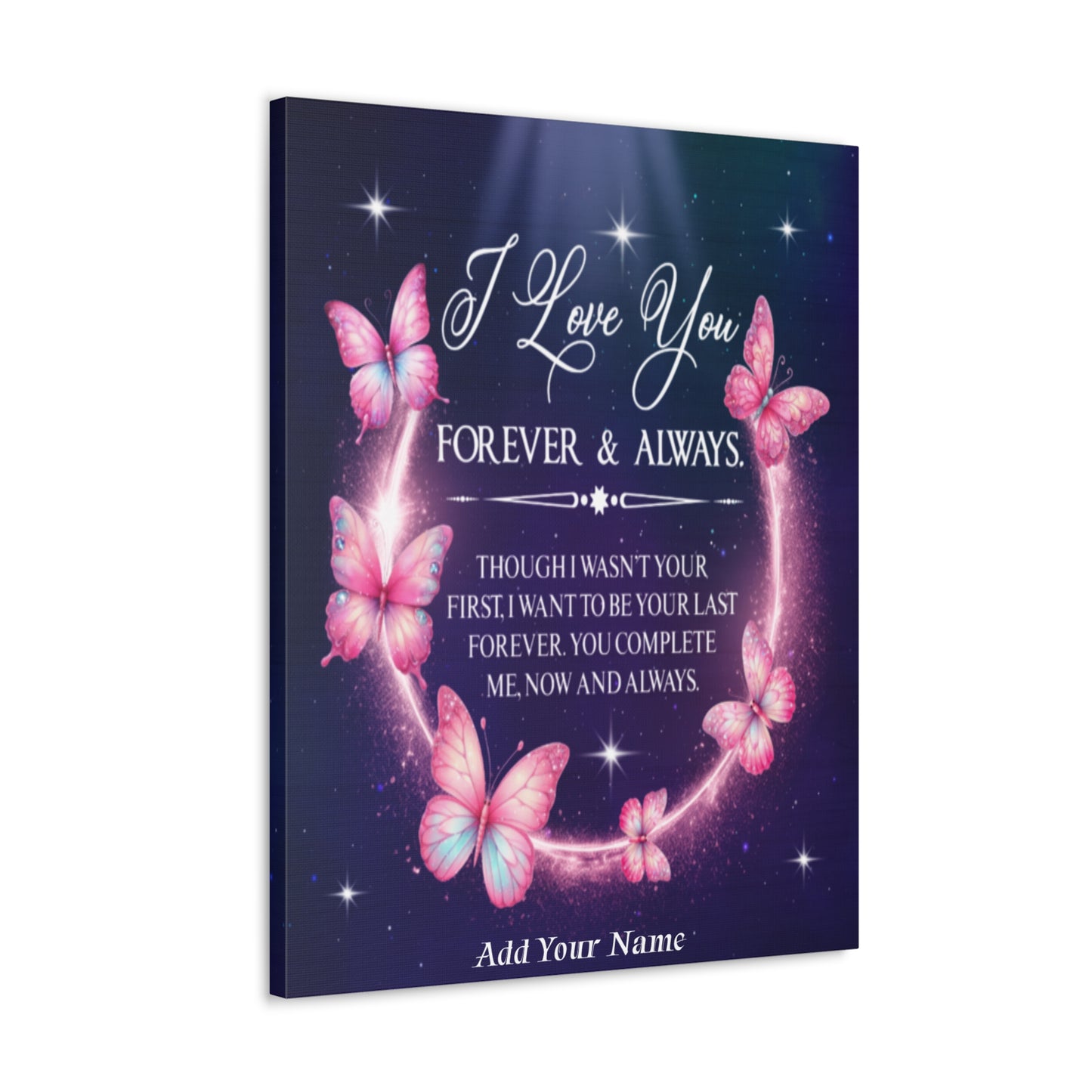 Personalized To My Wife Forever & Always Butterfly Canvas Wall Art – Romantic Gift for Eternal Love