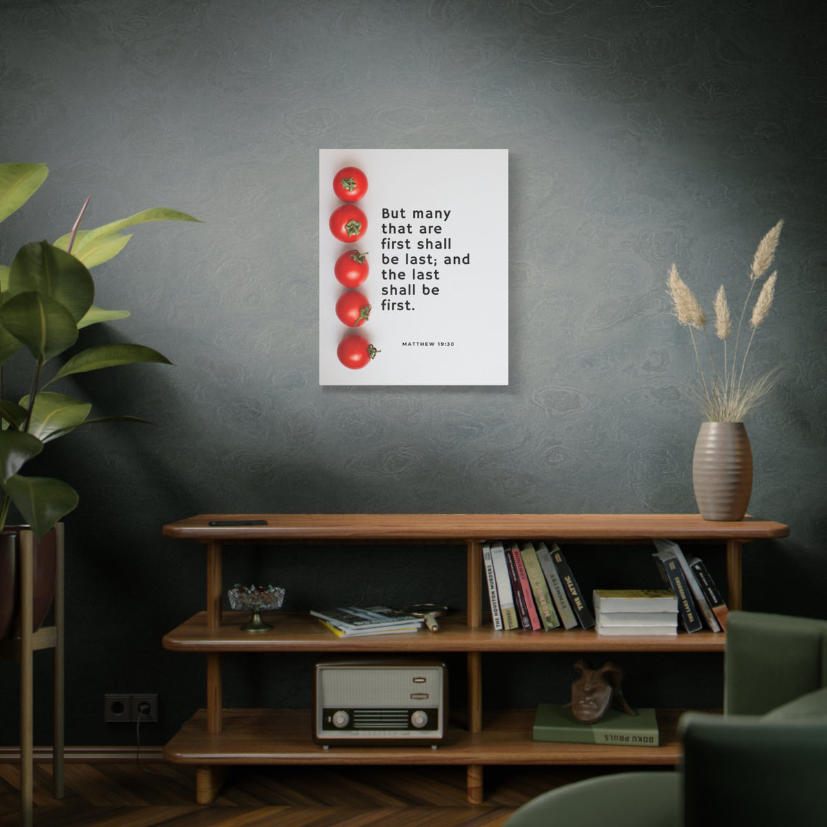 Scripture Canvas Last Shall Be First Matthew 19:30 Christian Wall Art Bible Verse Print Ready to Hang