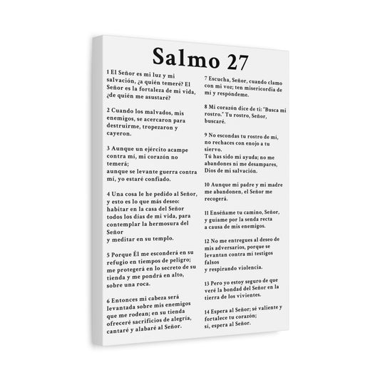 Scripture Walls Salmo 27 Chapter White Bible Canvas Christian Wall Art Ready to Hang Unframed