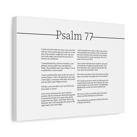 Scripture Canvas God's Faithfulness Psalm 77 Christian Wall Art Bible Verse Print Ready to Hang