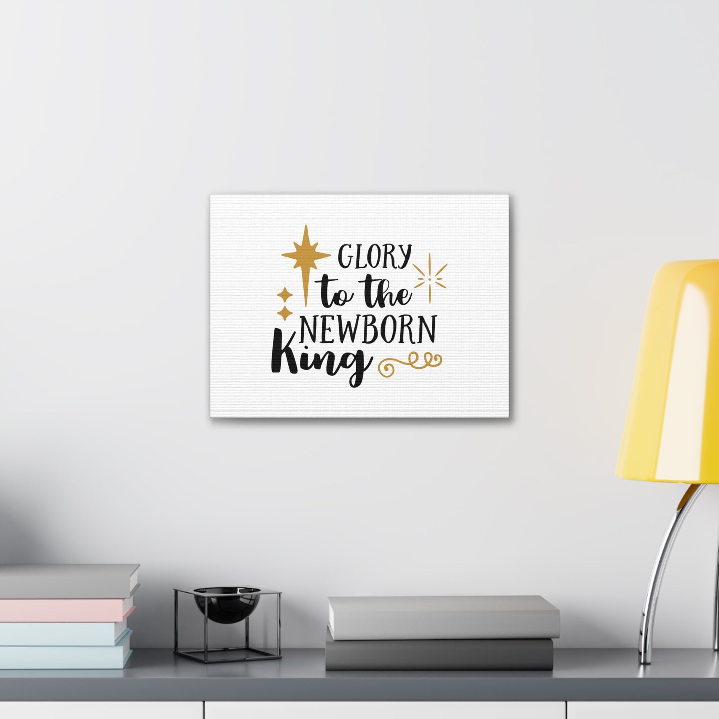 The Newborn King Luke 2:14 Star Christian Wall Art Bible Verse Print Ready to Hang