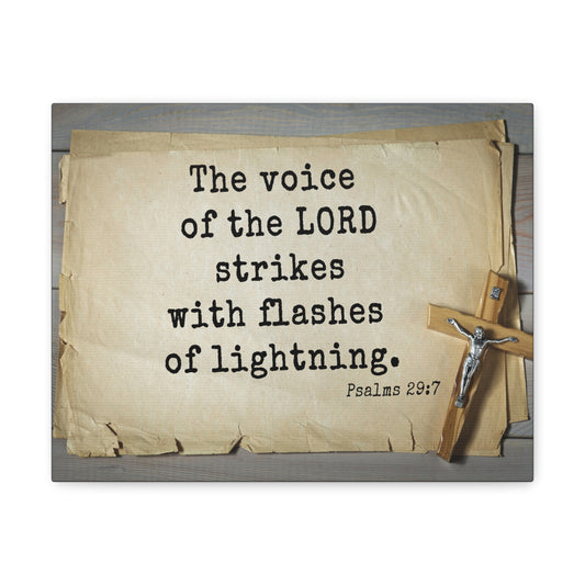 Voice Of The Lord Psalms 29:7 Bible Verse Canvas Christian Wall Art Ready to Hang