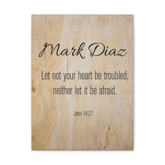 Personalized No Fear No Trouble John 14:27 Bible Chapter Canvas Christian Wall Art Ready to Hang