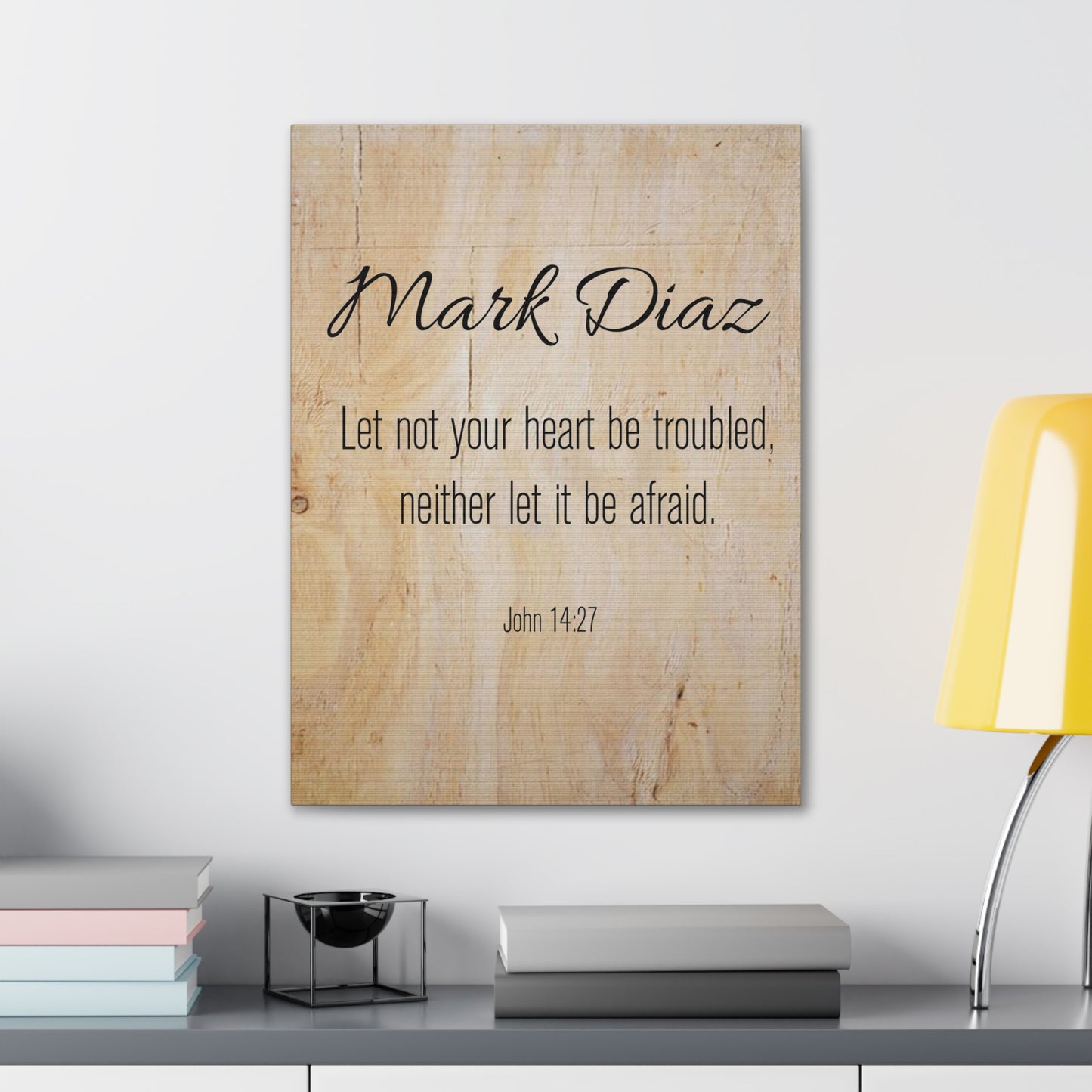 Personalized No Fear No Trouble John 14:27 Bible Chapter Canvas Christian Wall Art Ready to Hang