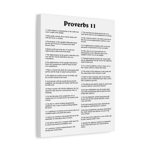 Scripture Walls Proverbs Chapter 11 White Bible Canvas Christian Wall Art Ready to Hang Unframed