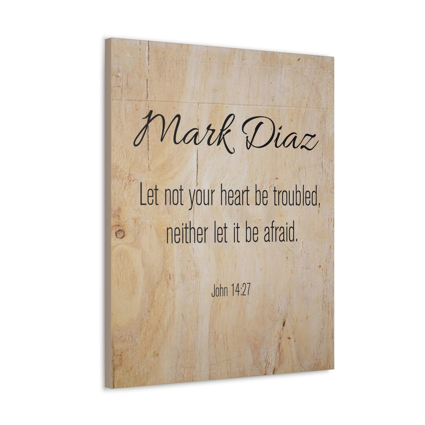 Personalized No Fear No Trouble John 14:27 Bible Chapter Canvas Christian Wall Art Ready to Hang