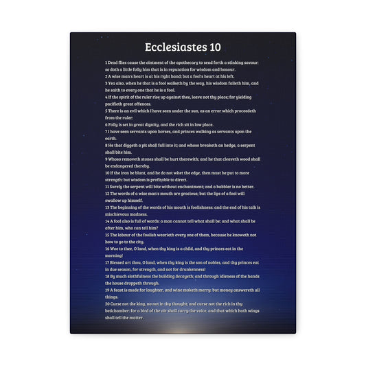 Wisdom & Folly Ecclesiastes 10 Bible Verse Canvas Christian Wall Art Ready to Hang