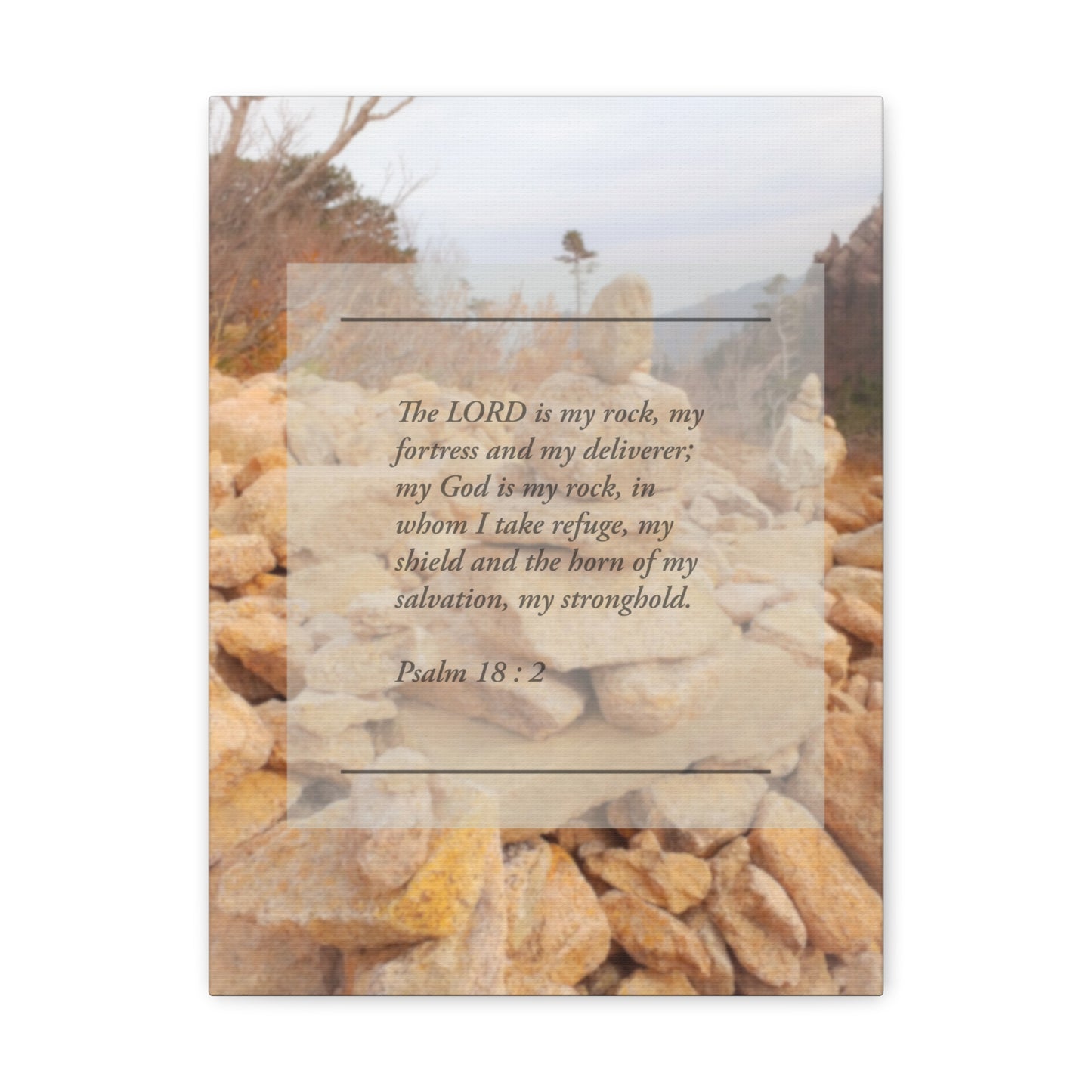Horn Of My Salvation Psalm 18:2 Bible Verse Canvas Christian Wall Art Ready to Hang
