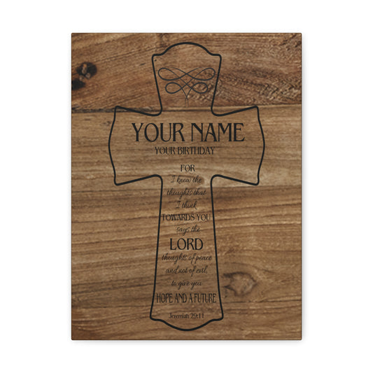Personalized Hope and a Future Jeremiah 29:11 Bible Chapter Canvas Christian Wall Art Ready to Hang