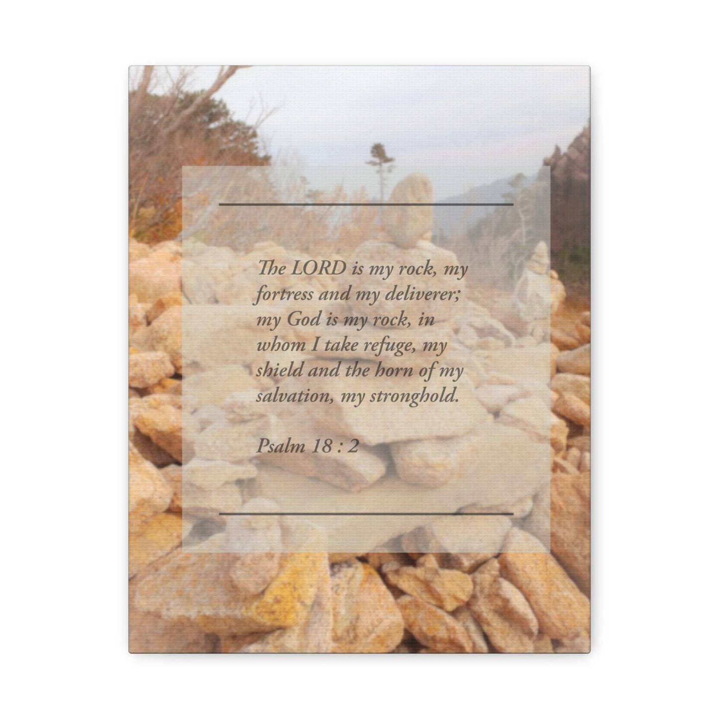 Horn Of My Salvation Psalm 18:2 Bible Verse Canvas Christian Wall Art Ready to Hang