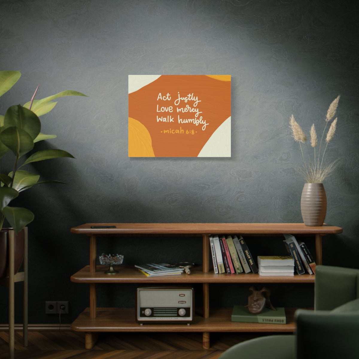 Scripture Canvas Act Justly Micah 6:8 Wall Art Bible Verse Print Ready to Hang