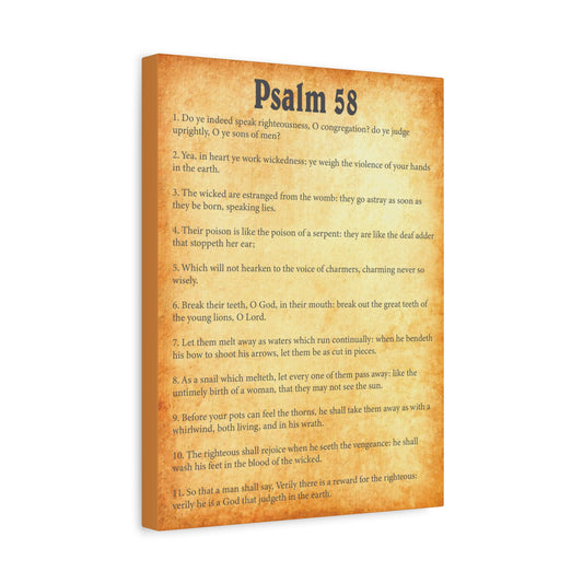 Scripture Walls Psalm 58 Gold Bible Chapter Canvas Christian Wall Art Ready to Hang