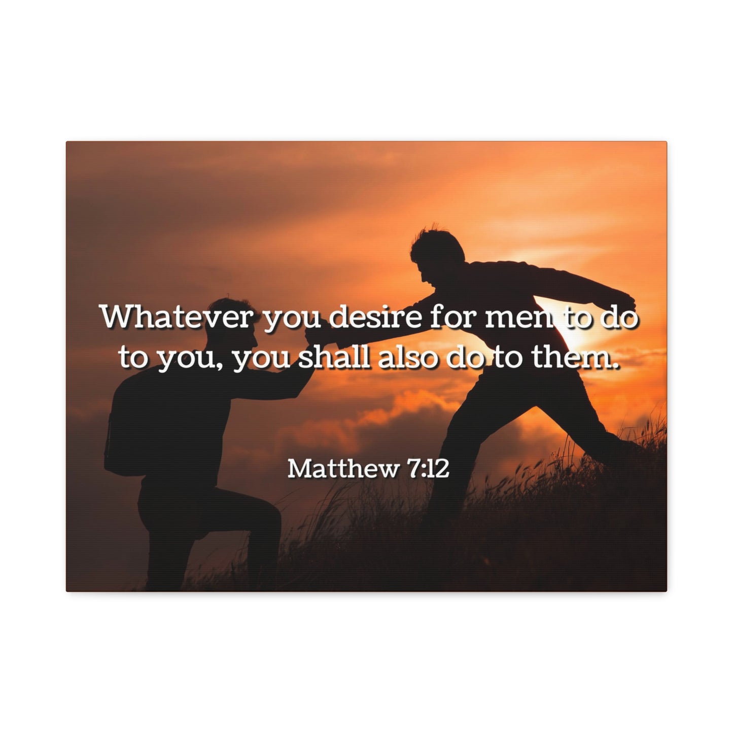You Shall Matthew 7:12 Bible Verse Canvas Christian Wall Art Ready to Hang