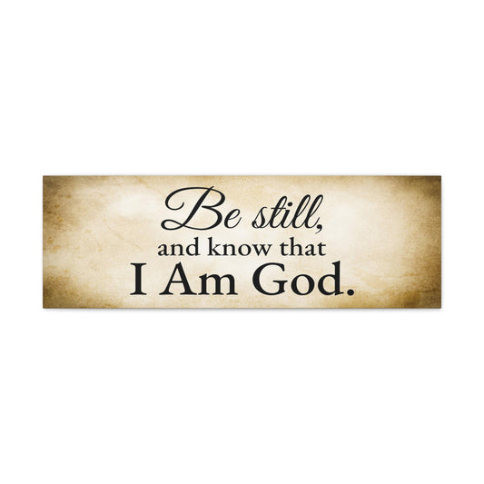 Scripture Walls Be Still Psalm 46:10 Gold Bible Verse Canvas Christian Wall Art Ready to Hang Unframed-Express Your Love Gifts