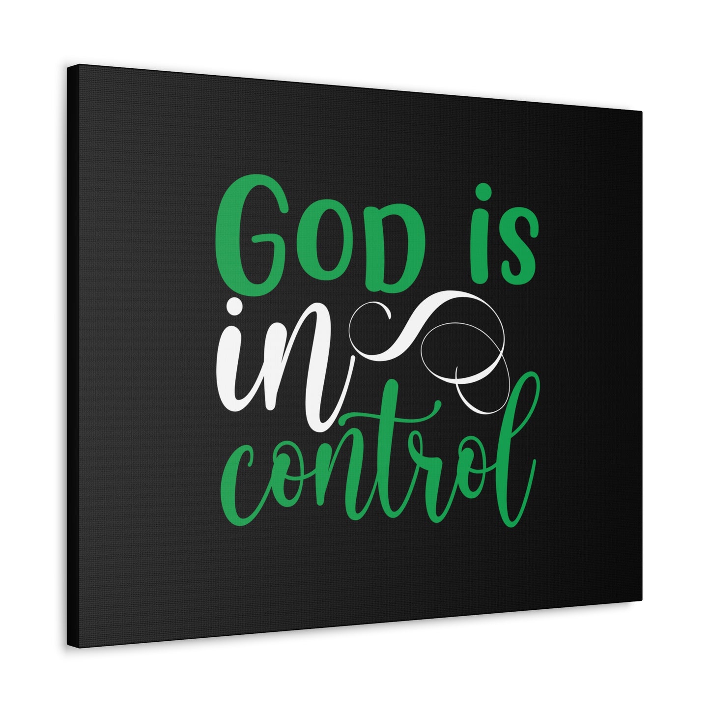 God Is In Control Psalm 27:1 Green Christian Wall Art Bible Verse Print Ready to Hang