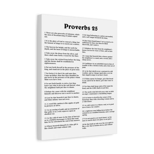 Scripture Walls Proverbs Chapter 25 White Bible Canvas Christian Wall Art Ready to Hang Unframed