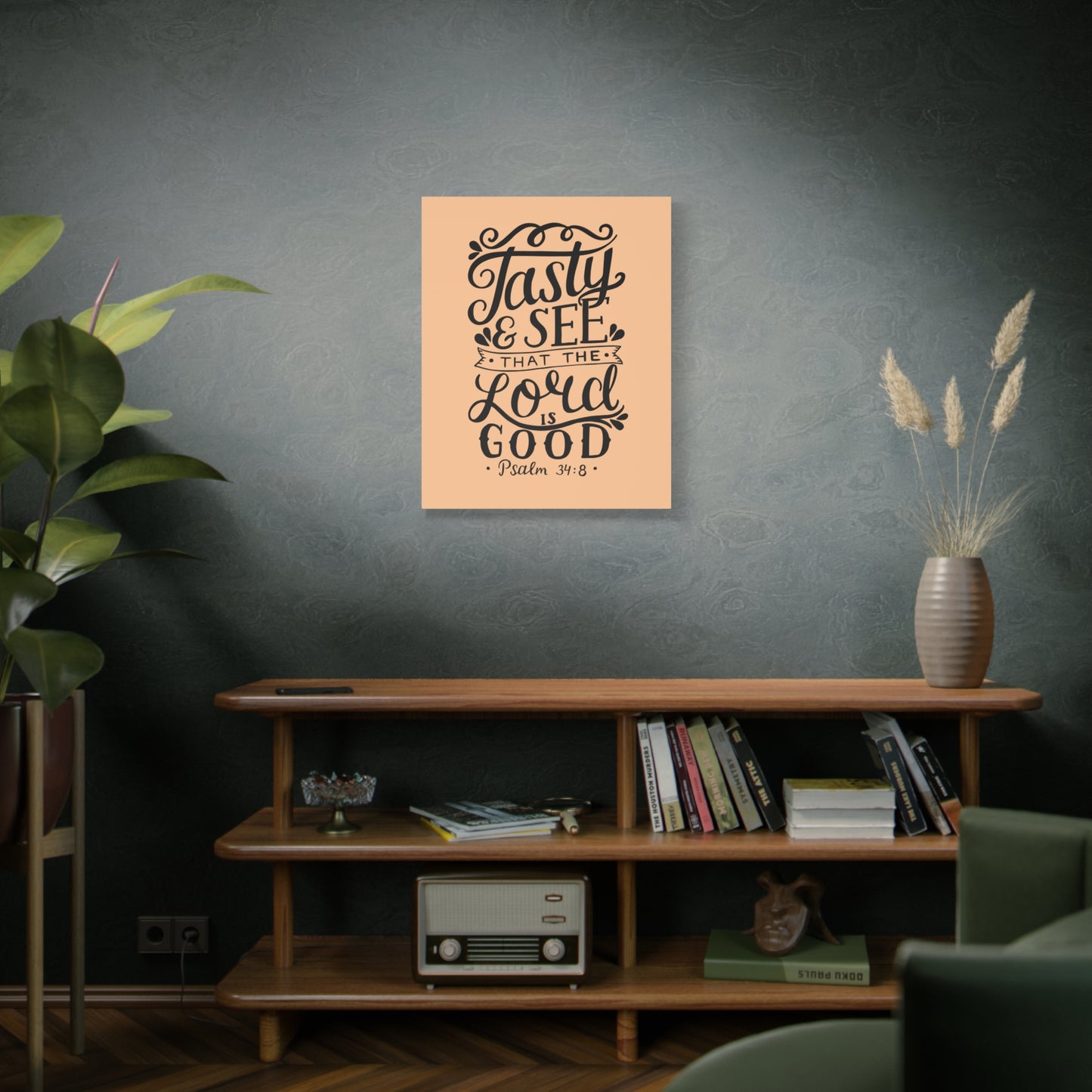 Scripture Canvas Tasty And See That Psalm 34:8 Christian Wall Art Bible Verse Print Ready To Hang