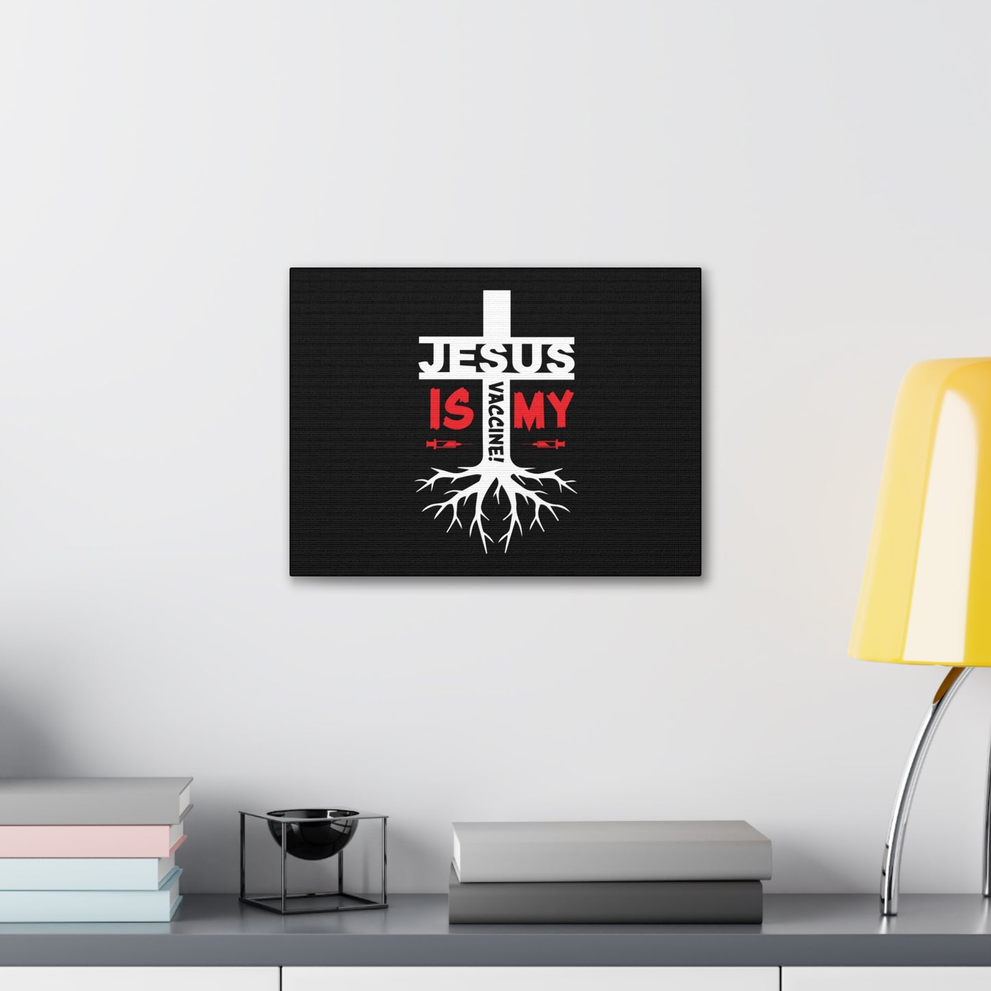 Jesus Is My Vaccine 1 Peter 2:24 Red Christian Wall Art Bible Verse Print Ready to Hang