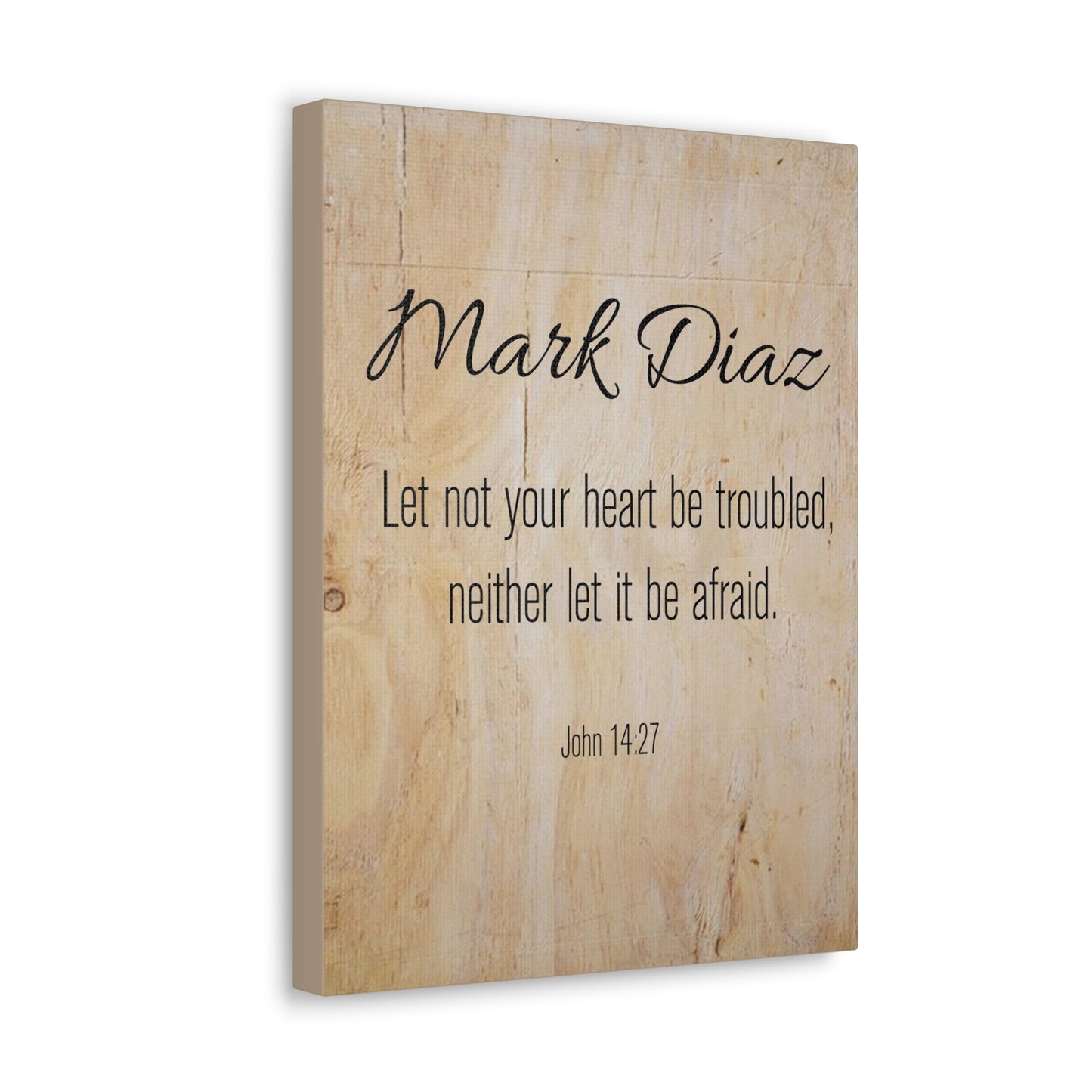 Personalized No Fear No Trouble John 14:27 Bible Chapter Canvas Christian Wall Art Ready to Hang