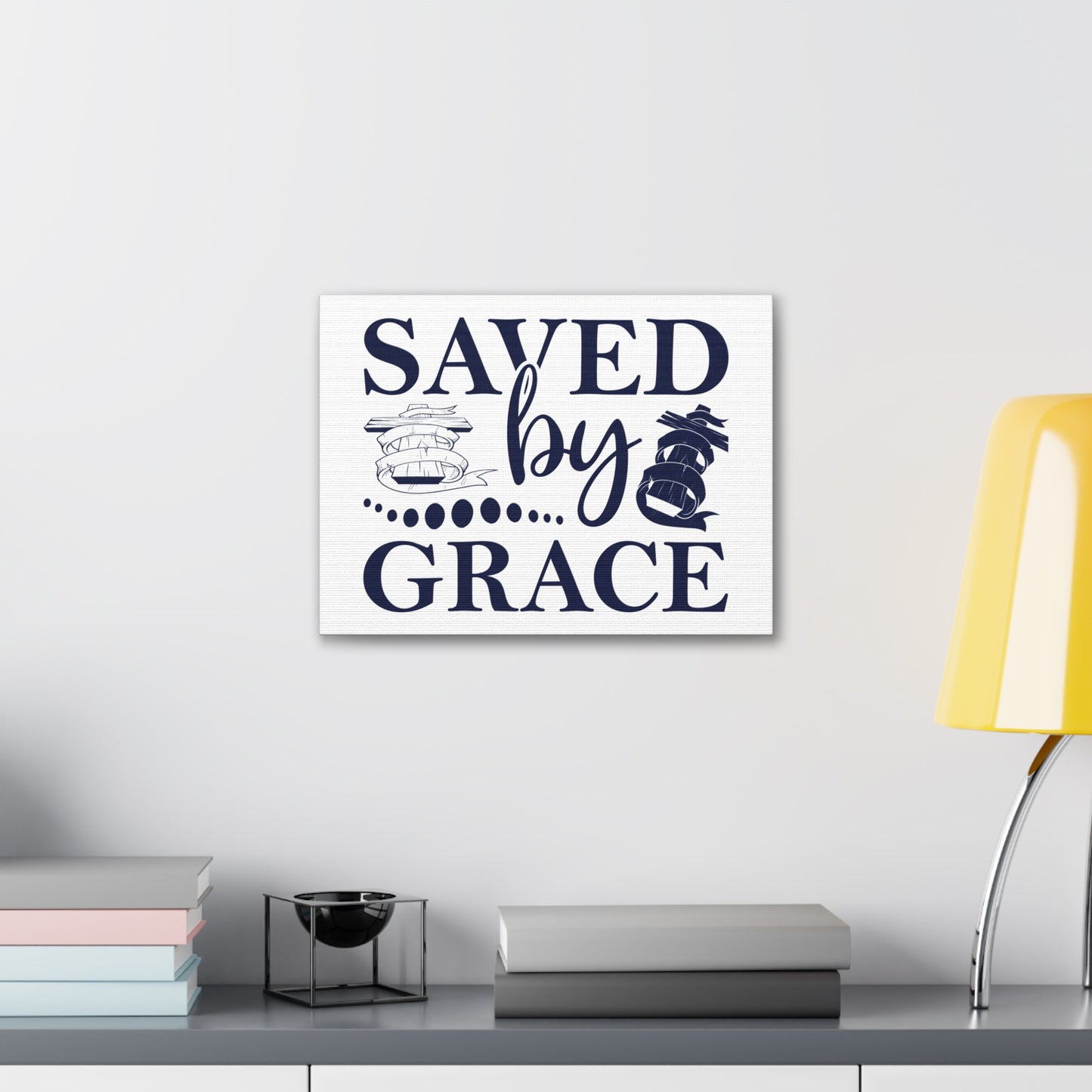 Saved By Grace Ephesians 2:8-9 Christian Wall Art Print Ready to Hang