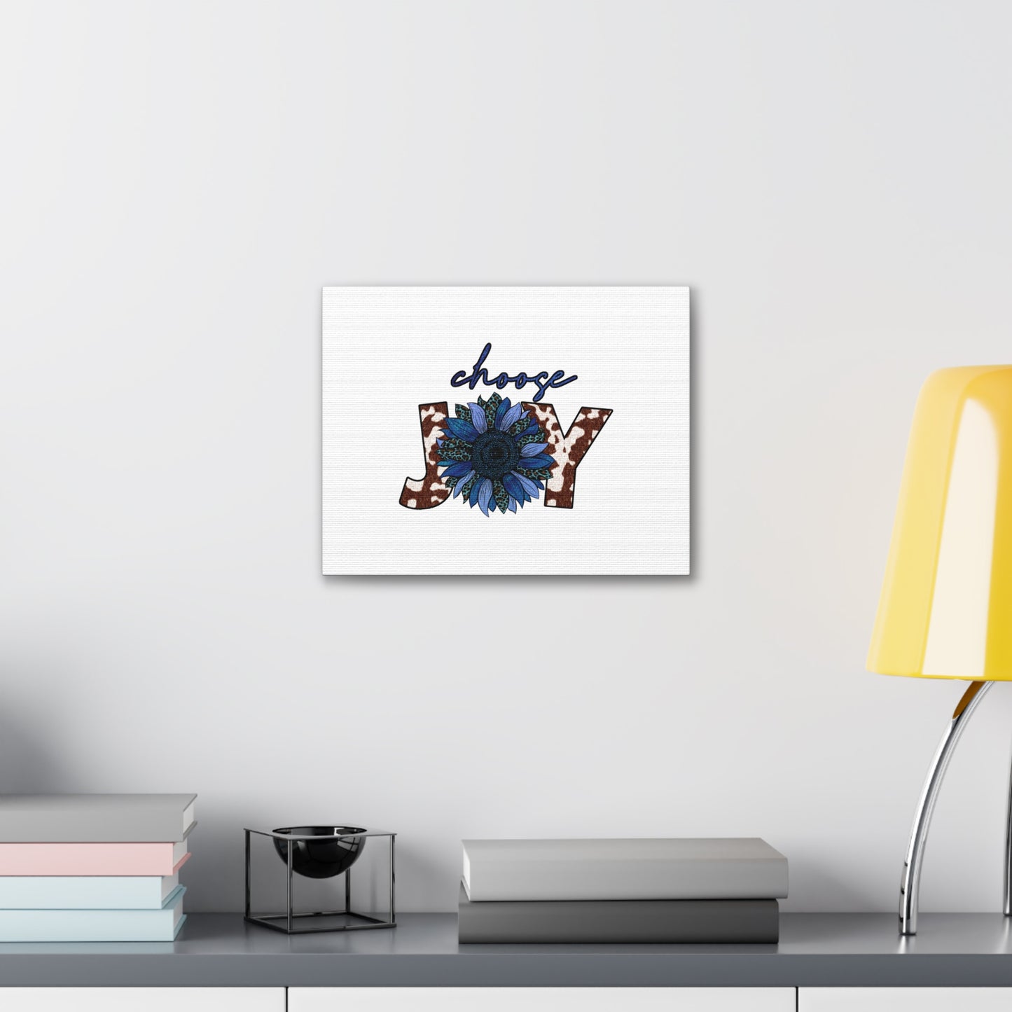 Choose Joy Philippians 4:4 Blue Flower Christian Wall Art Bible Verse Print Ready to Hang