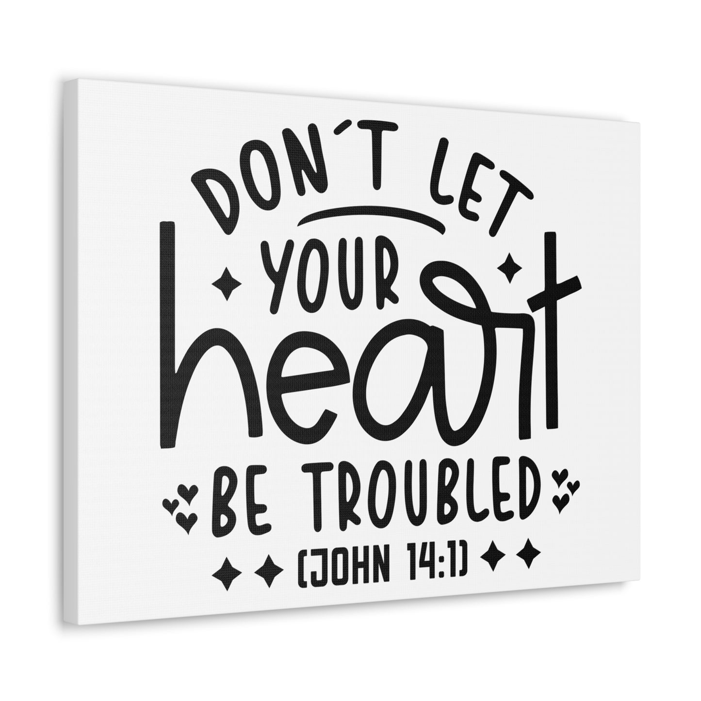 Your Heart John 14:1 Star Heart Bible Verse Canvas Christian Wall Art Ready to Hang