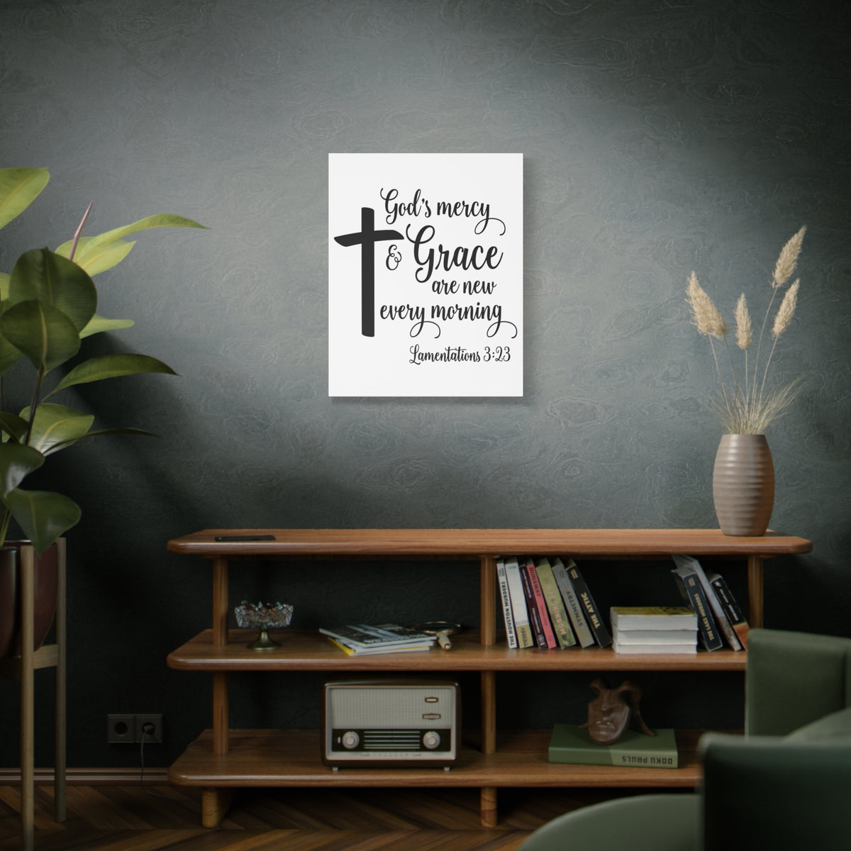 Scripture Canvas Grace Are New Lamentations 3:23 Christian Wall Art Bible Verse Print Ready to Hang
