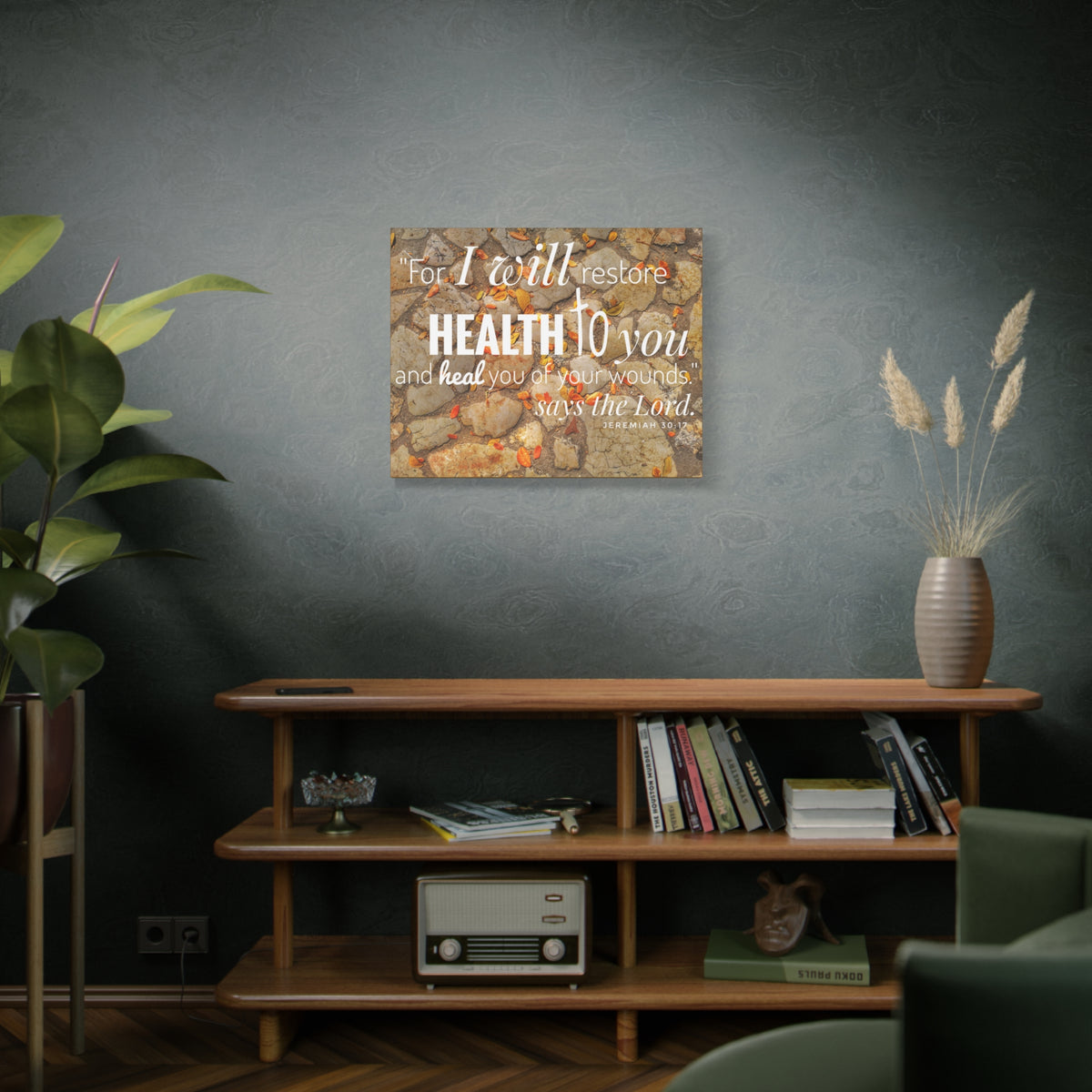 Scripture Canvas Health To You Jeremiah 30:17 Christian Wall Art Bible Verse Print Ready to Hang