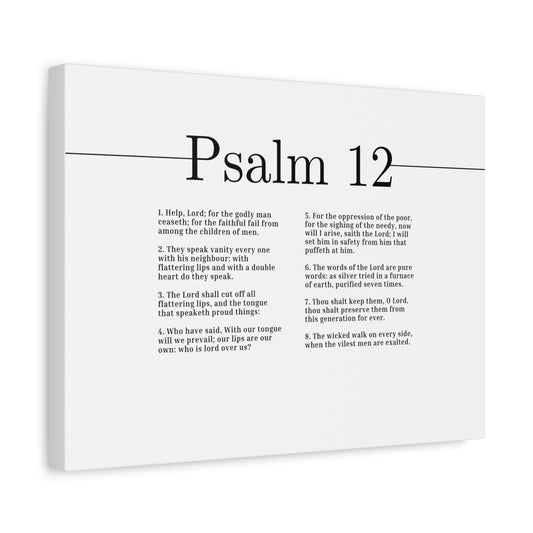 Scripture Canvas The Words Of The Lord Psalm 12 Christian Wall Art Bible Verse Print Ready to Hang