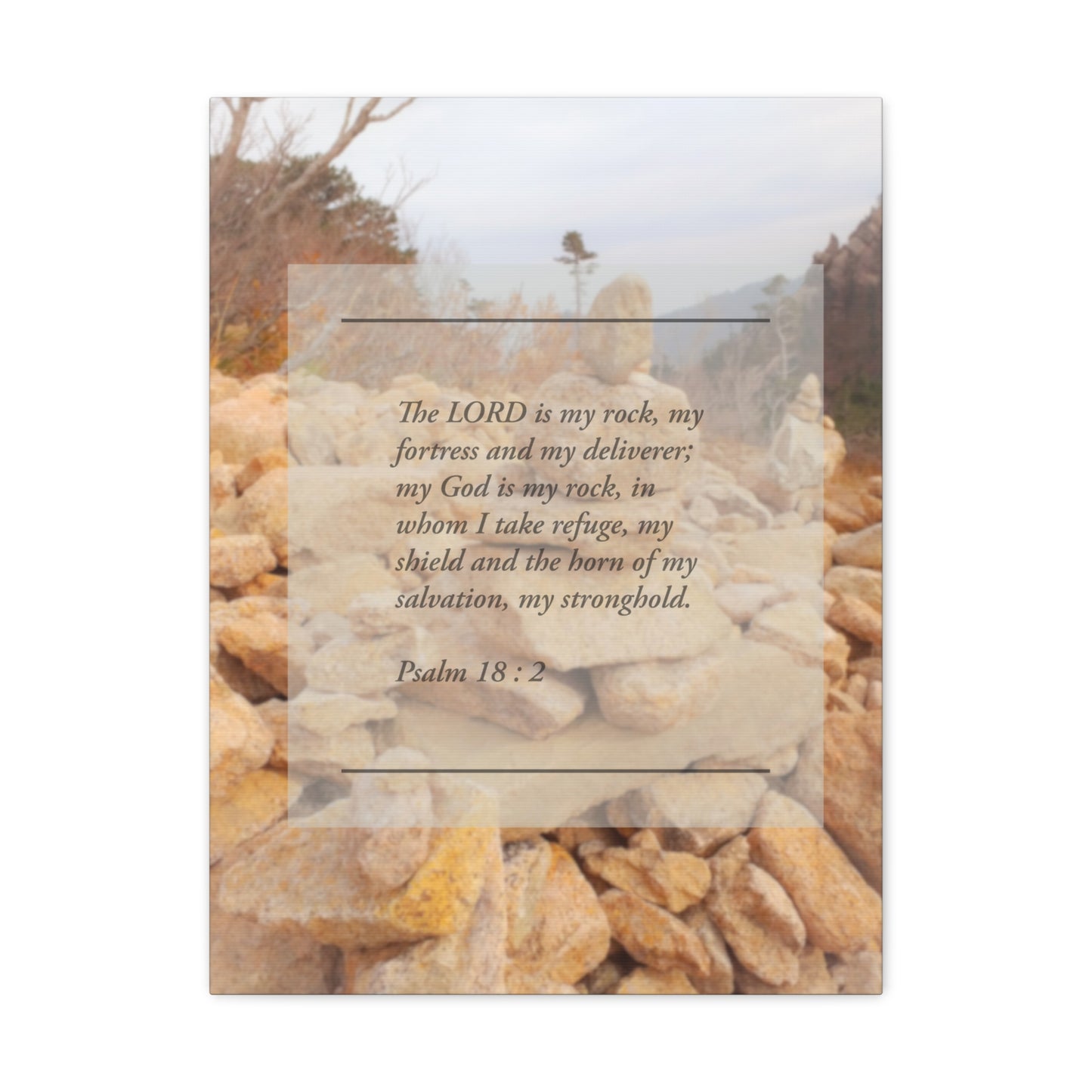 Horn Of My Salvation Psalm 18:2 Bible Verse Canvas Christian Wall Art Ready to Hang