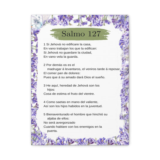 Salmo 127 Impresión De Arte Cristiano en la Pared Lista Para Colgar