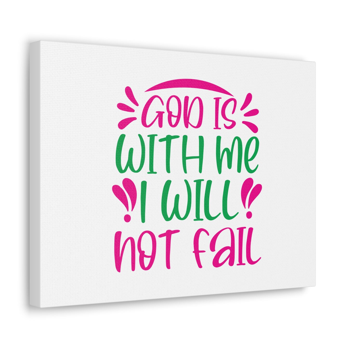 God Is With Me, I Will Not Fail Psalm 46:5 Christian Wall Art Bible Verse Print Ready to Hang