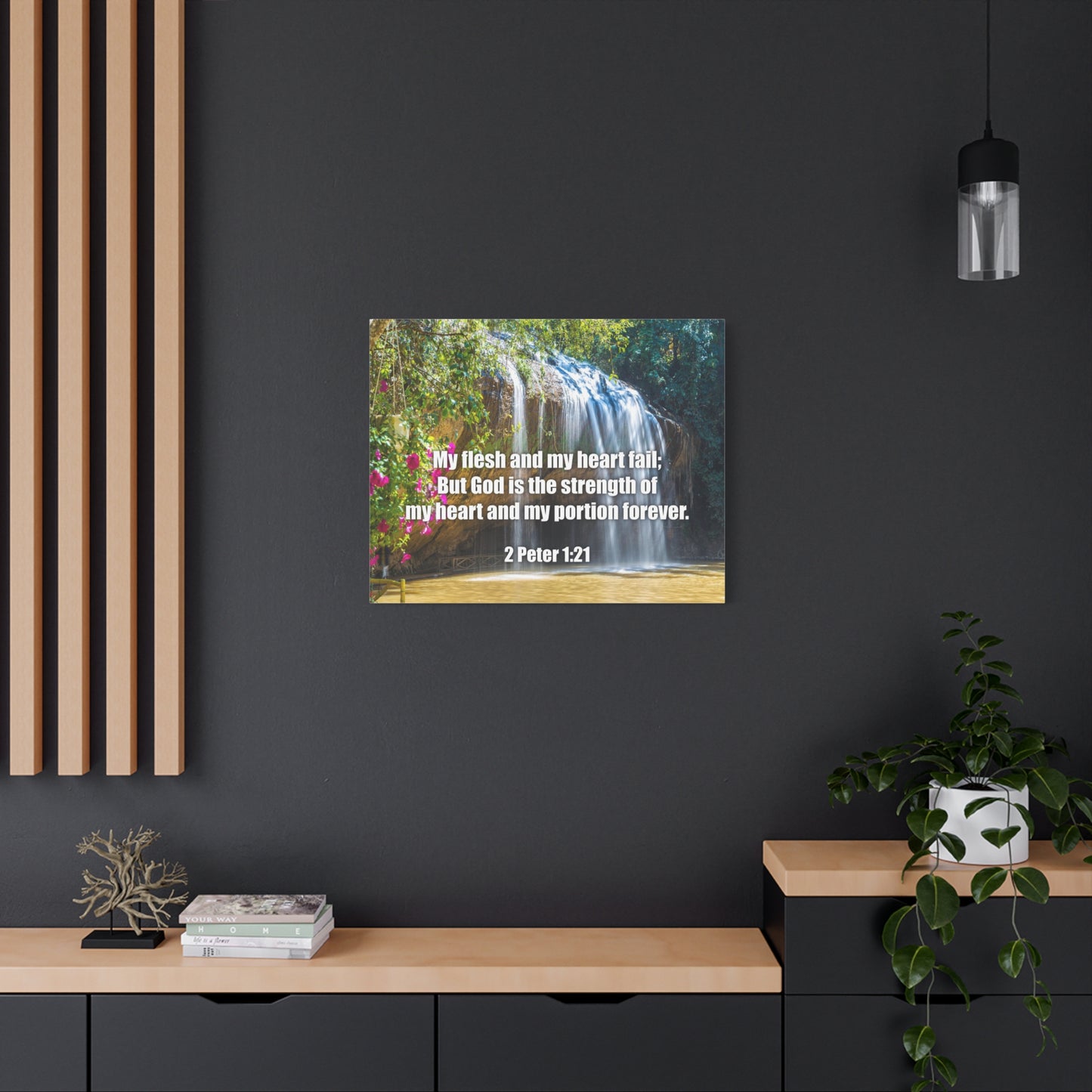 Scripture Canvas My Flesh and My Heart Psalm 73:26 Christian Wall Art Bible Verse Print Ready to Hang